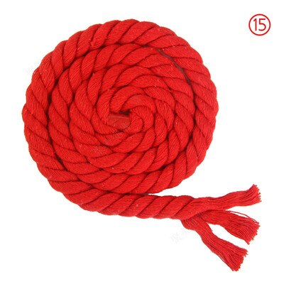 5 mètres 100%  coton 10mm 3 actions cordons de coton torsadés corde de coton tissée sac de bricolage cordon de serrage ceinture sangle accessoires de décoration: Rouge