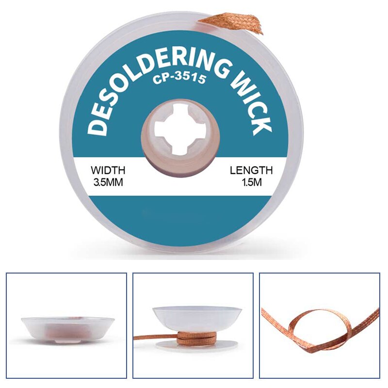 tresse à dessouder Mèche à souder sans nettoyage, fil à souder, tresse avec Flux, outil de dissolvant de tresse, ventouse de soudure