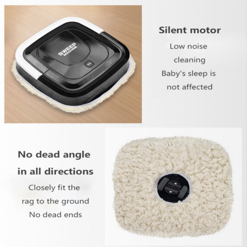 Mopa-Mini Robot aspirador automático para el hogar, 1 Uds., paño de mopa, barrido inteligente de polvo, succión, carga USB, almohadillas de limpieza