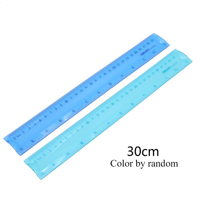 Regla Flexible transparente para dibujo de estudiantes, Regla suave de plástico para oficina y escuela, azul/verde, 20cm/30cm, 1 unidad: 1 pcs 30 cm