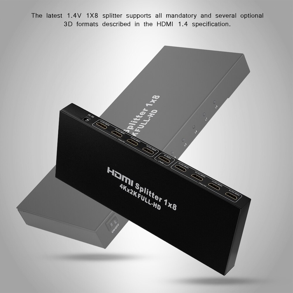 HDMI1.4 Splitter Smart Switch Device 1x8 2160P30HZ US 100-240V