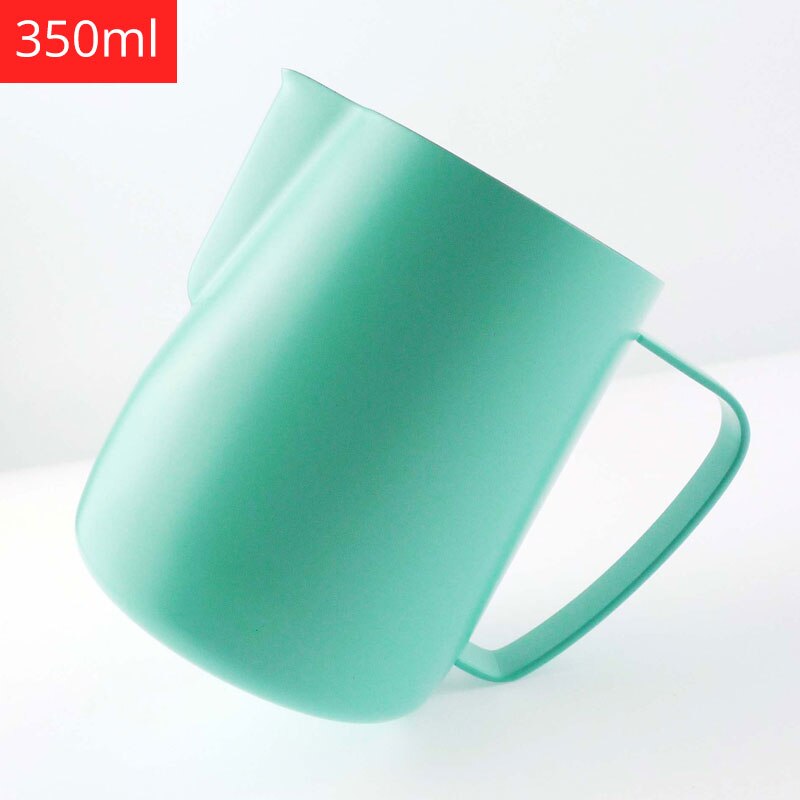 Melk Dampende &amp; Opschuimen Werper, rvs Non-stick Melkkan Pull Bloem Cup Perfect Voor Koffie Cappuccino Latte Art: Mint Color 350ml