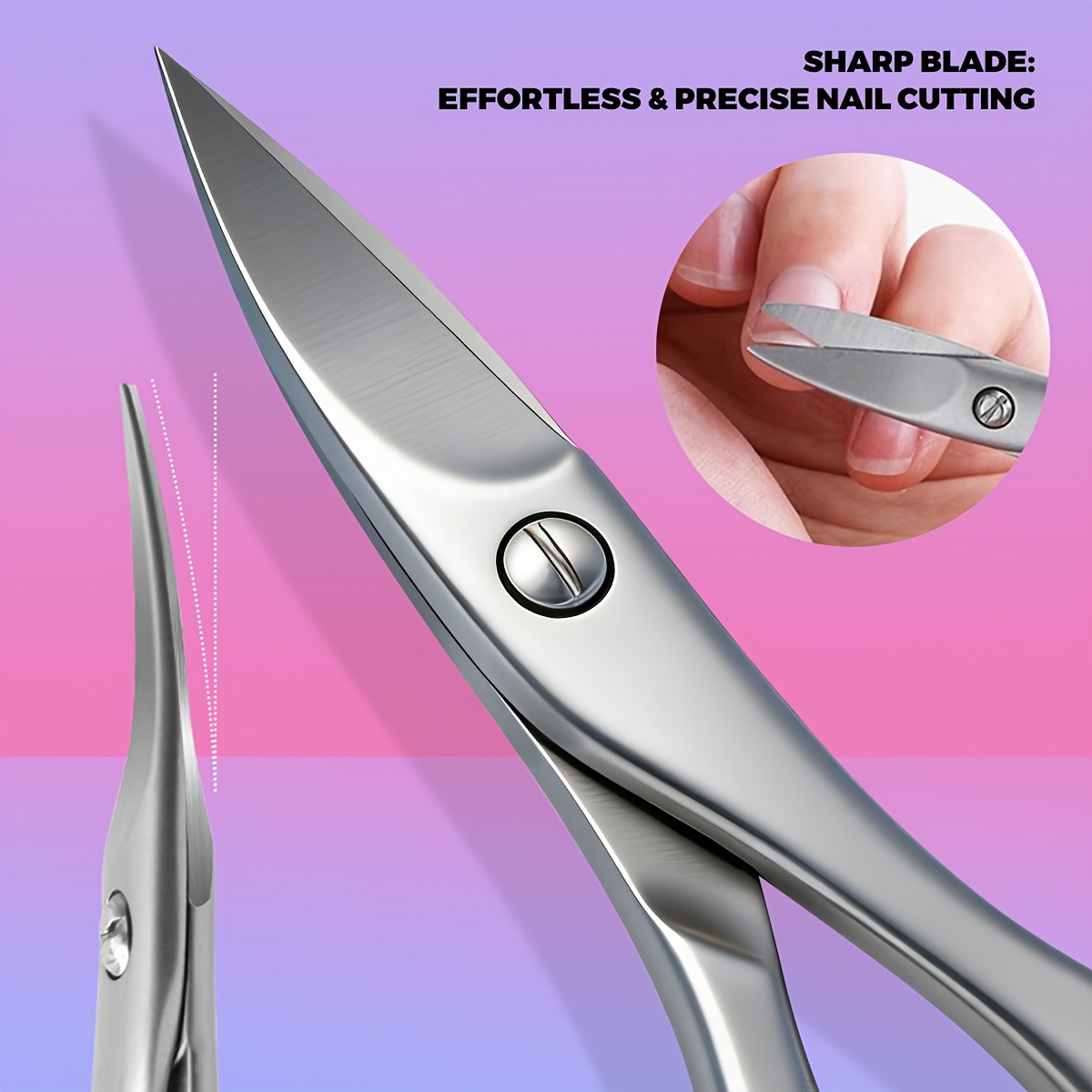Professionele nagelschaar wenkbrauwen wimpers multifunctionele gebogen mes manicure pedicure nagel- en teennagelknipper