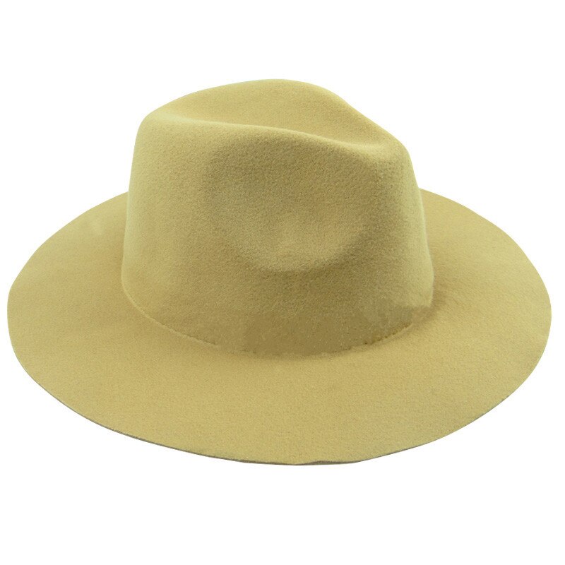 USPOP women winter hats wool fedoras adjustable unisex solid color wool hats: Jazz-Camel