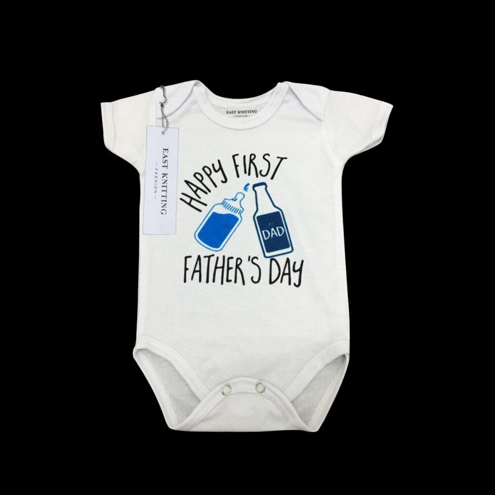 Abiti da neonato per neonato in cotone a maniche corte in cotone con lettere stampate per la festa del papà felice DS19