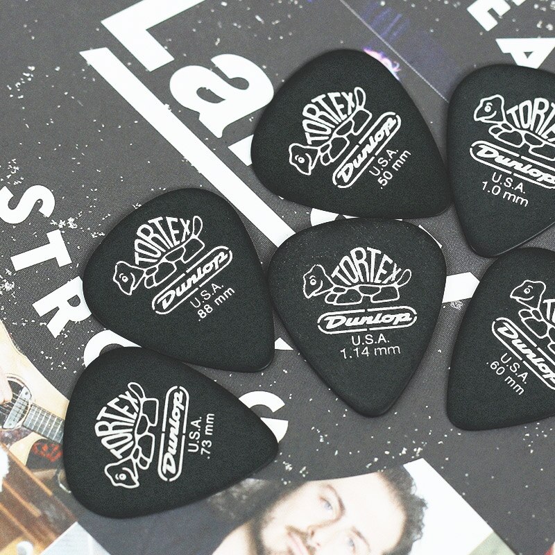 1 pc Dunlop Tortex Black Guitar Picks Bass Mediator Acoustic Electric Accessories Classic Thickness 0.5/0.6/0.73/0.88/1.0/1.14mm