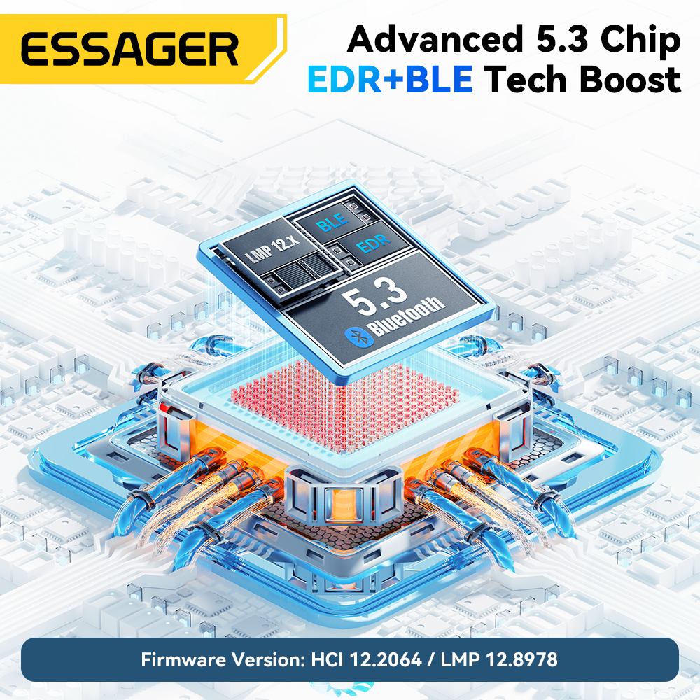 Essager USB Bluetooth 5.3 Adapter Aux Audio Odbiornik Nadajnik Do PC Głośnik Laptop Soundbox Bezprzewodowa mysz Nadajnik USB