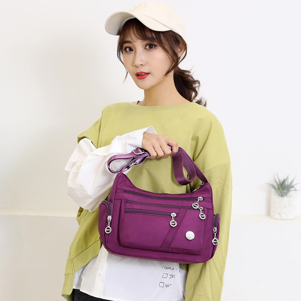 Schulter Geldbörse Multifunktions Nylon Frauen Jahrgang retro Kette Handtasche Bote Tasche Multifunktions Nylon lässig Handtasche Frau
