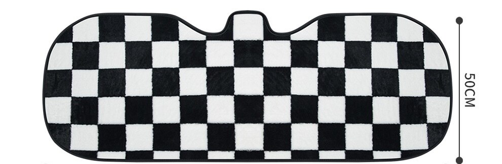 Housse de siège de voiture en peluche, damier, pour femmes et hommes, décoration intérieure de voiture, Protection antidérapante: 135CM