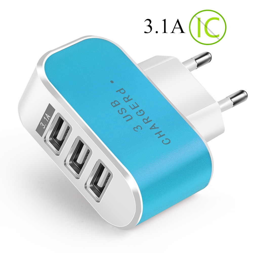 3 Ports USB Charger 3.1A Universal LED Fast Charging Phone Wall Adapter For Samsung A50 A30 Xiaomi Tablet Mobile Phone Charger