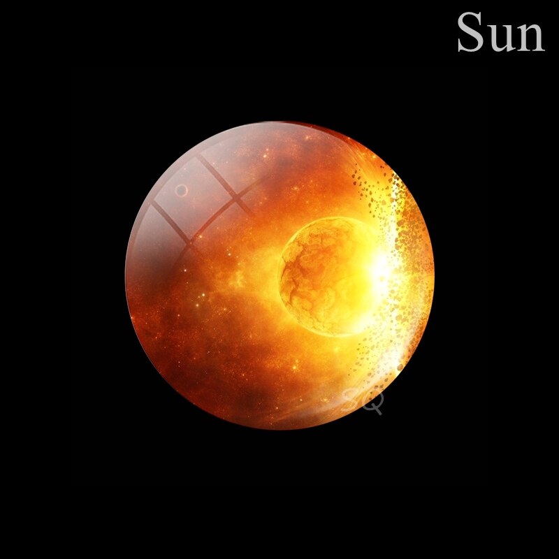 50MM Eight Planets Fridge Magnet Full Moon Earth Solar System Planet Universe Galaxy Nebula Star Refrigerator Magnets Home Decor: Sun