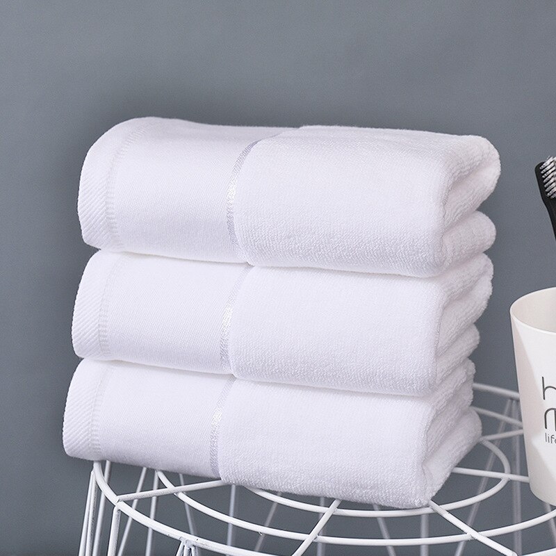 Cotton White Bath Towel Hotel Luxury Solid Color Bathroom Towels Thick Beach Towel Fast Drying Soft High Absorbent Antibacterial