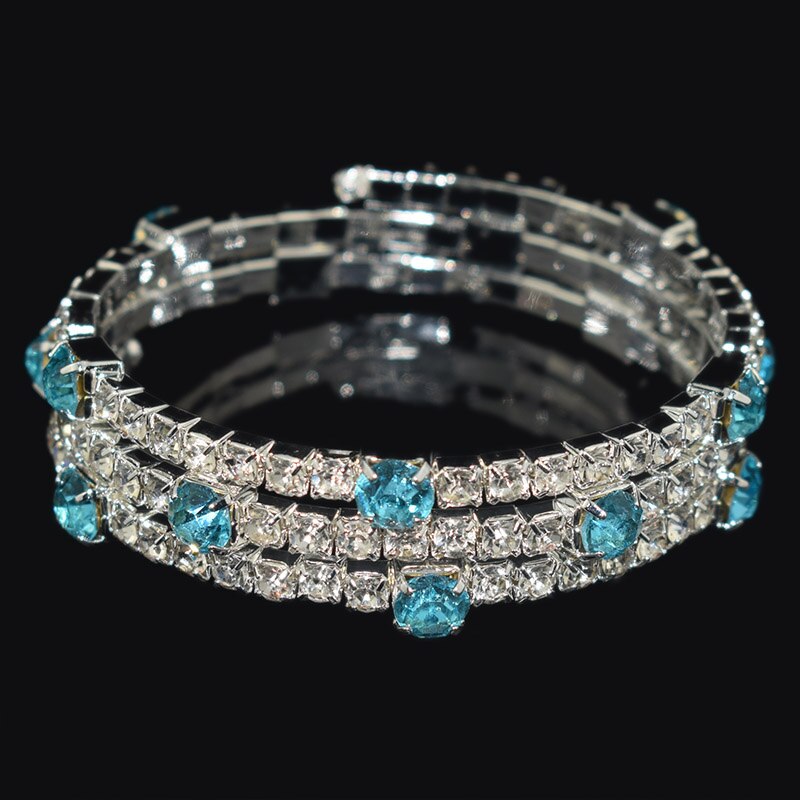 Crystal Manchet Armbanden Voor Vrouwen Rhinestone Verzilverd 3 Rij Bangle Armband Wedding Bridal Sieraden Meisje: bei se  hu lian