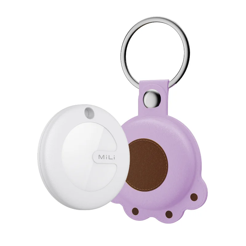 MiLi Mitag Tracker Anti-verloren Bluetooth 5.0 MiNi Smart Locator Positie Kindertassen Portefeuilles Finder Werk met Android Vind mijn apparaat: Paars
