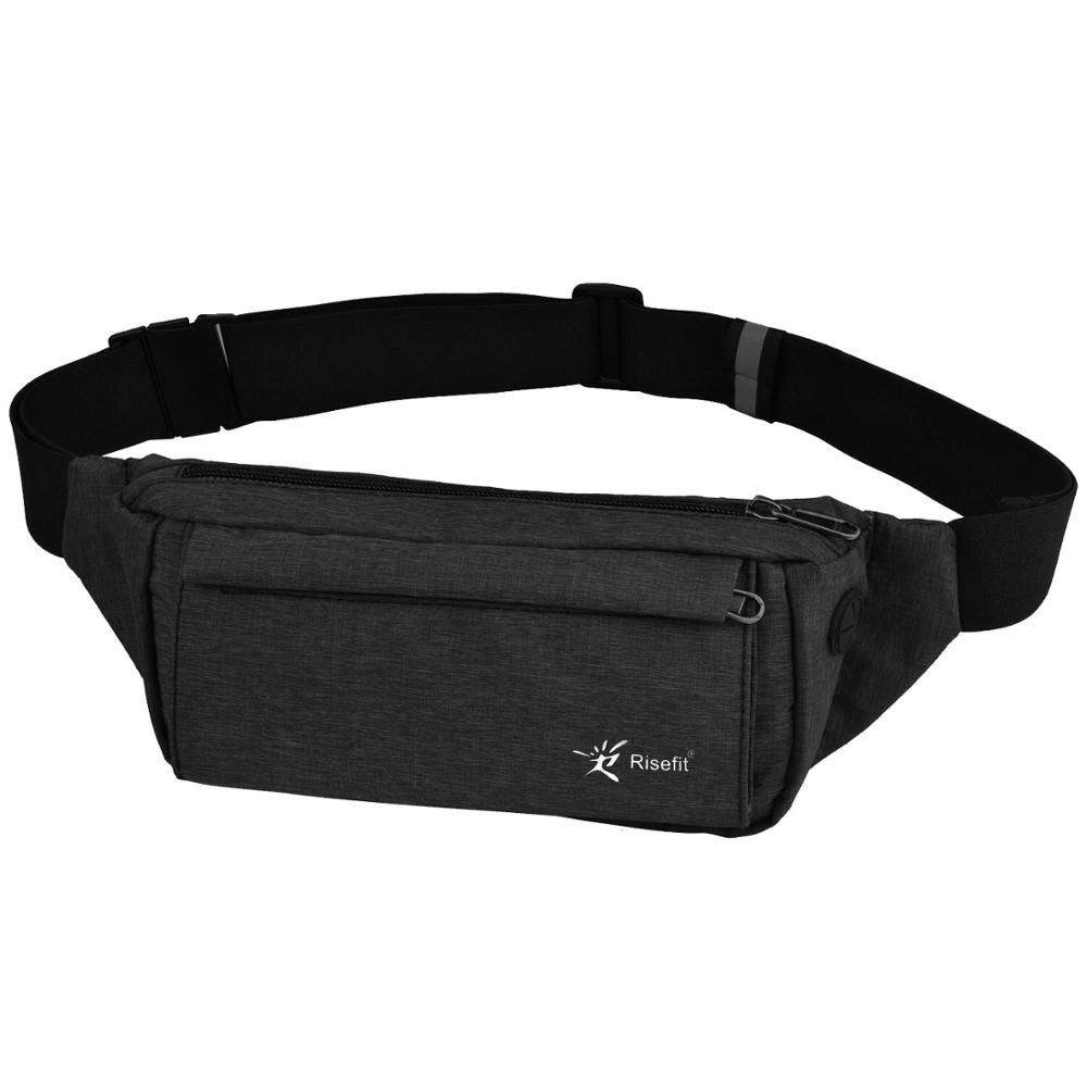 Sporttas Running Heuptas Pocket Mobiele Telefoon Houder Pouch Riem voor Fietsen Hardlopen Jogging Gym Fitness Mannen en Vrouwen: Black