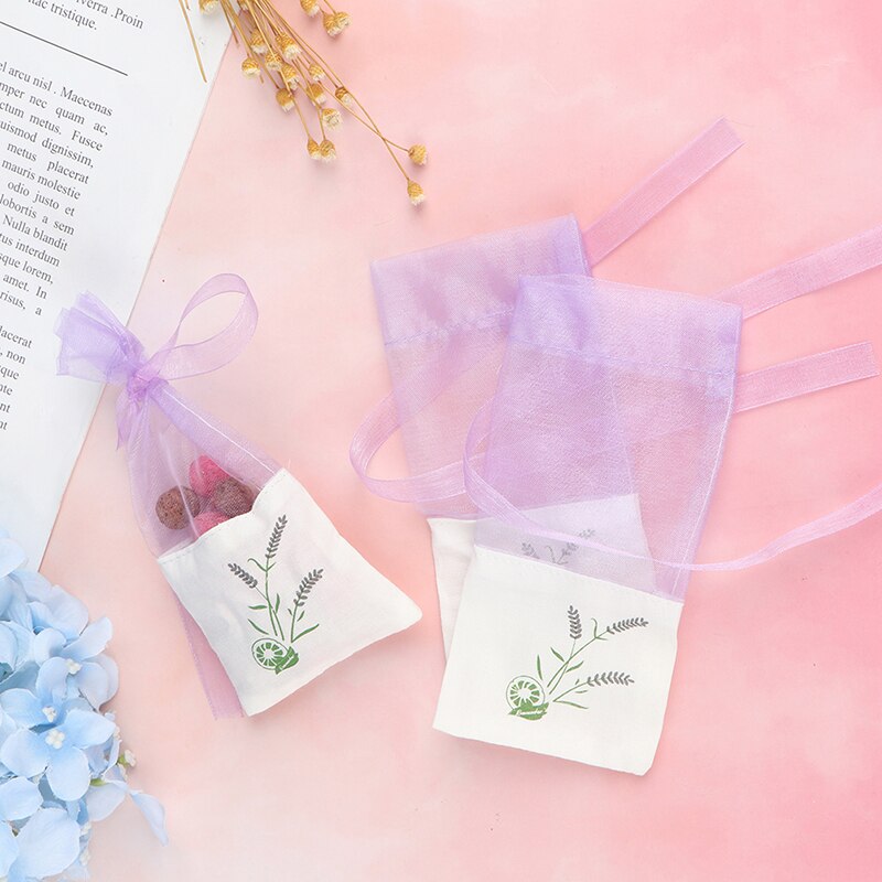 Bolsitas con estampado de flores, bolsita de fragancia de lavanda vacía portátil, bolsa para semillas, 6 uds.