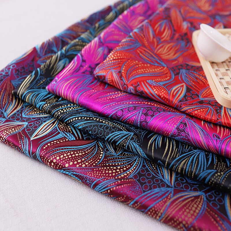 Brokade jacquardmønster stof til syning af cheongsam og kimono af diy satin tøj stof