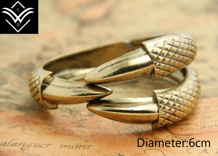 Estilo Vintage Antique Brass Eagle Talon pulseira