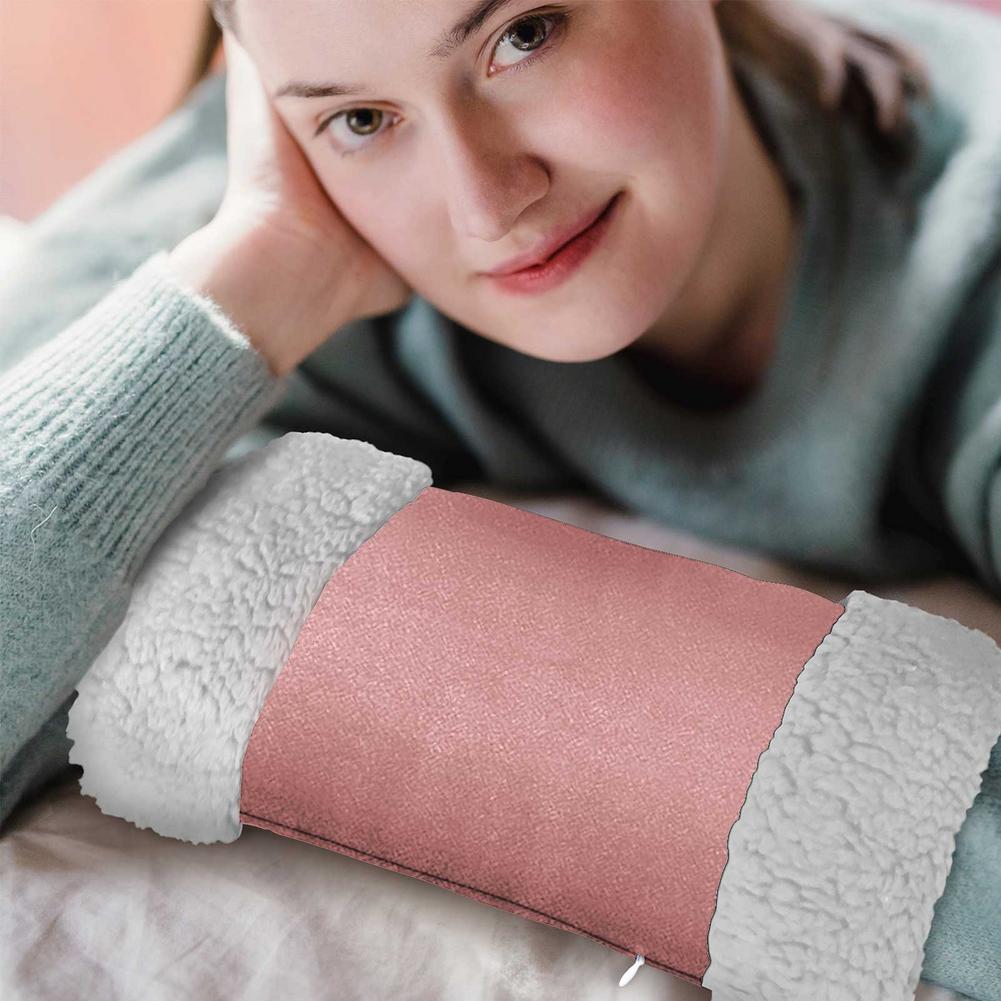 Calentador de manos eléctrico con USB para personas mayores, calentador de manos grueso de terciopelo de felpa, lavable, seguro, cálido para el hogar, suministros de invierno