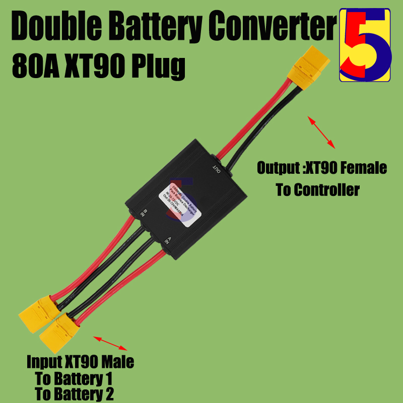 Ebike Two Dual Battery Discharge Converter Connection Adapter 20A/30/40A/80A Double Battery Balanced Discharge withh Charge
