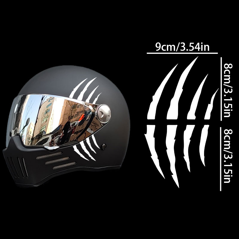 Pegatinas para casco de motocicleta, calcomanías creativas de vinilo con arañazos de garra de monstruo, impermeables, bricolaje, tanque de combustible de motocicleta, decoración corporal para Scooter: Blanco