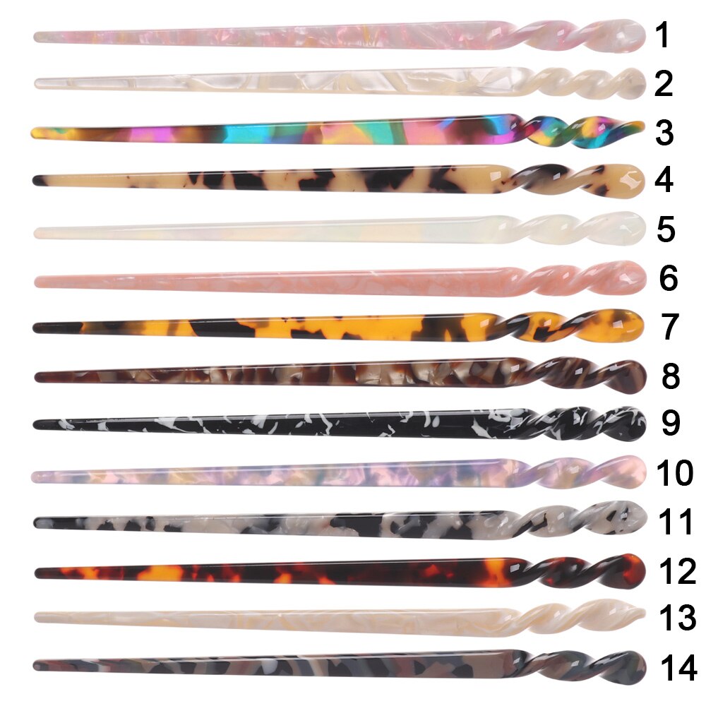 Retro Eenvoud Haar Sticks Elegante Acetaat Eetstokje Vrouwen Meisjes Haarspelden Haar Clip Haaraccessoires Haar Styling Tool