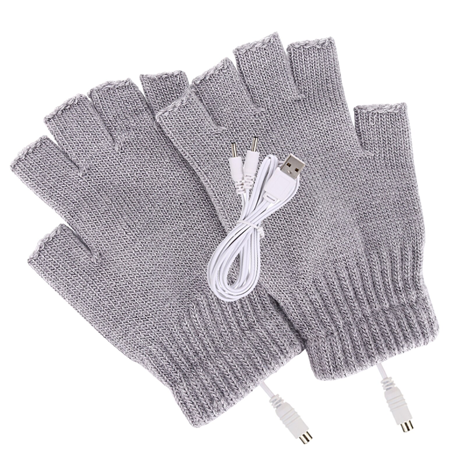 Heated Gloves Fingerless Heating USB Heated Gloves Laptop Gloves Winter Unisex Hands Warm Hands Warmer Woolen Warm Laptop Gloves: A2