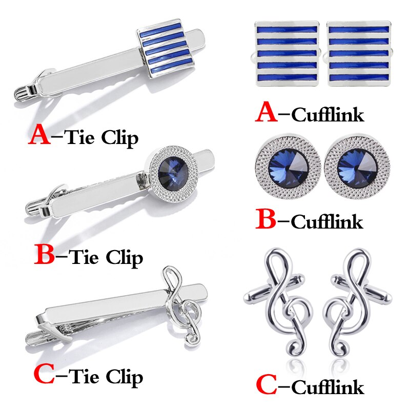 6 Styles Multishape Tie Clip Square Cylinder Wedding Business Bar Party Groom Cuff Links Jewelry