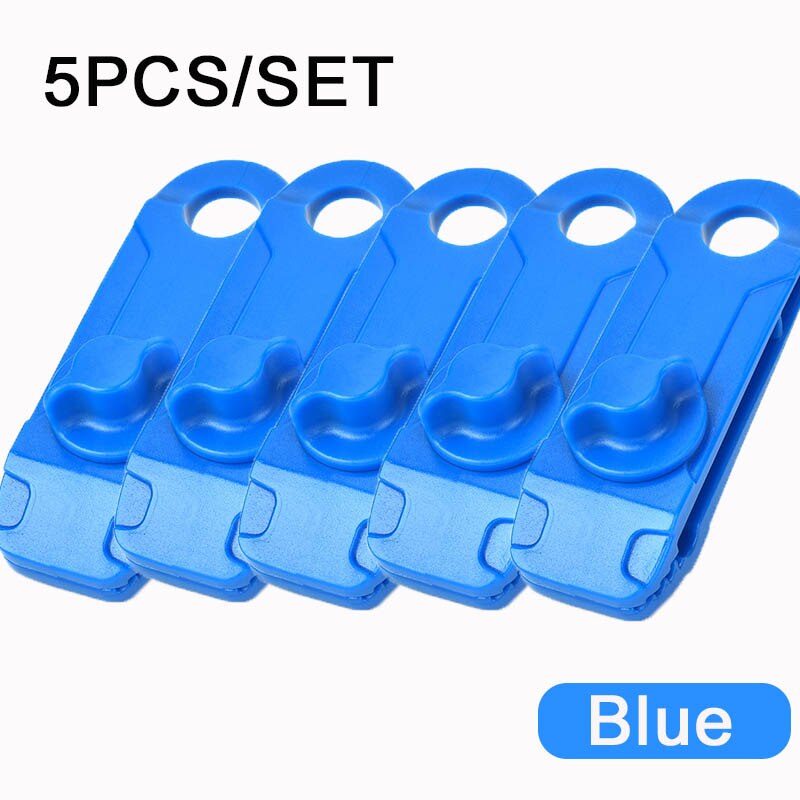 7 kolorów wielofunkcyjny przenośny namiot kemping baldachim wiązanie plandeki z śruba motylkowa markizy zaciski liny płachta kempingowa klipy: niebieski-2