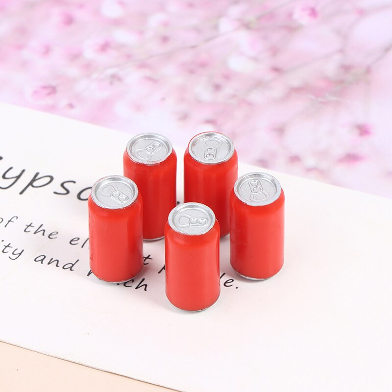 5Pcs 1:12 Dollhouse Miniatuur Blik Cola Drinken Model Voedsel Pretend Play Speelgoed Poppenhuis Keuken Decor