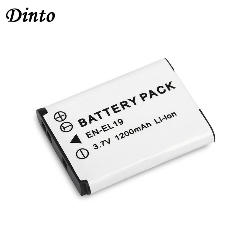 Dinto 1200mAh 3.7V EN-EL19 ENEL19 EN EL19 Digitale Camera Batterij Pack voor Nikon S2500 S3100 S4100 S2750 s33