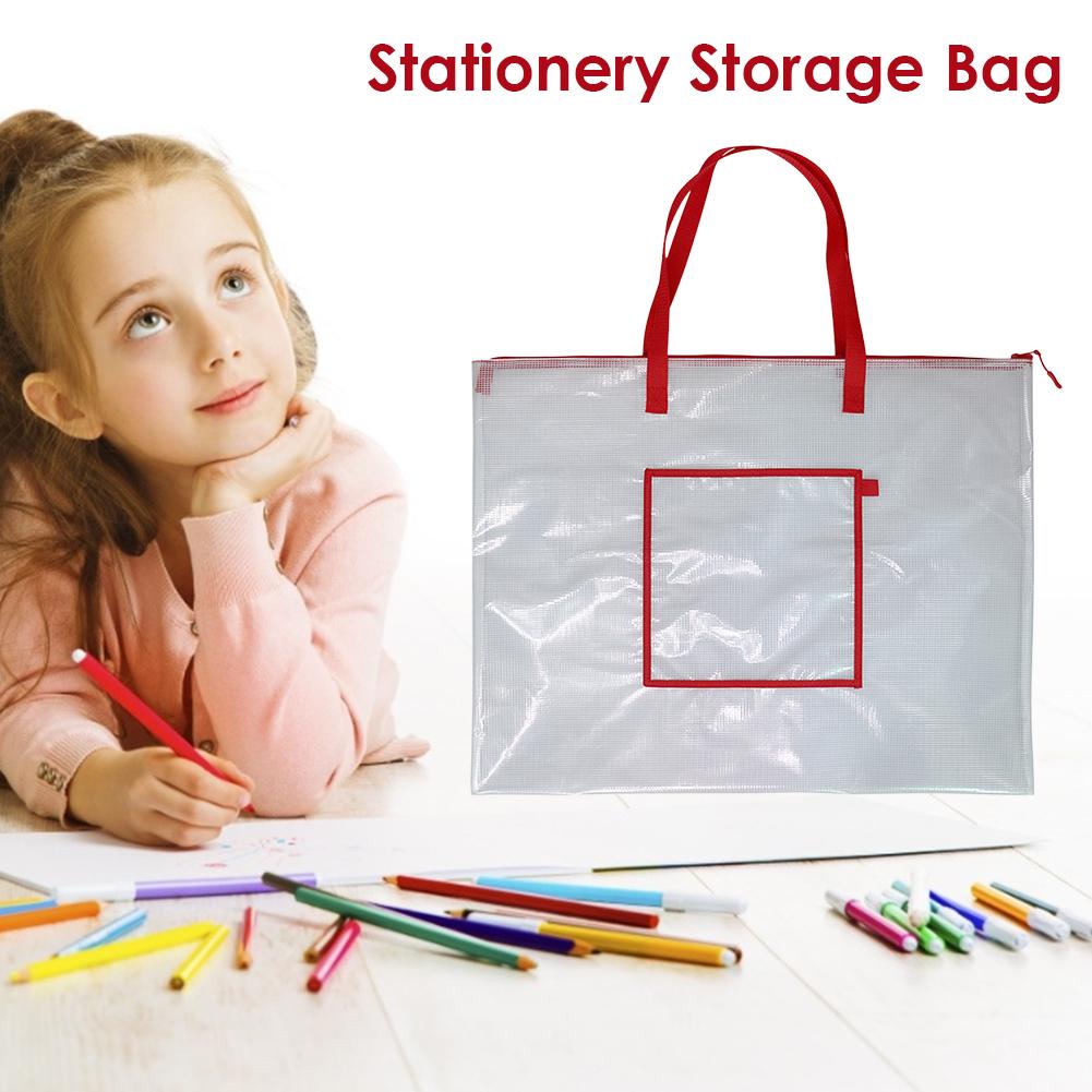 Poster Storage Bag Large Size Waterproof Thick PVC Posters Organizer Transparent Bag For Artworks Charts Teaching Material