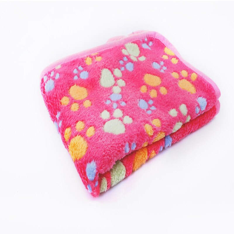 Manta de lana suave con estampado de pata para perro, manta bonita y Floral para dormir, alfombrilla para camas, 3 colores, 40x60cm, 75x50cm