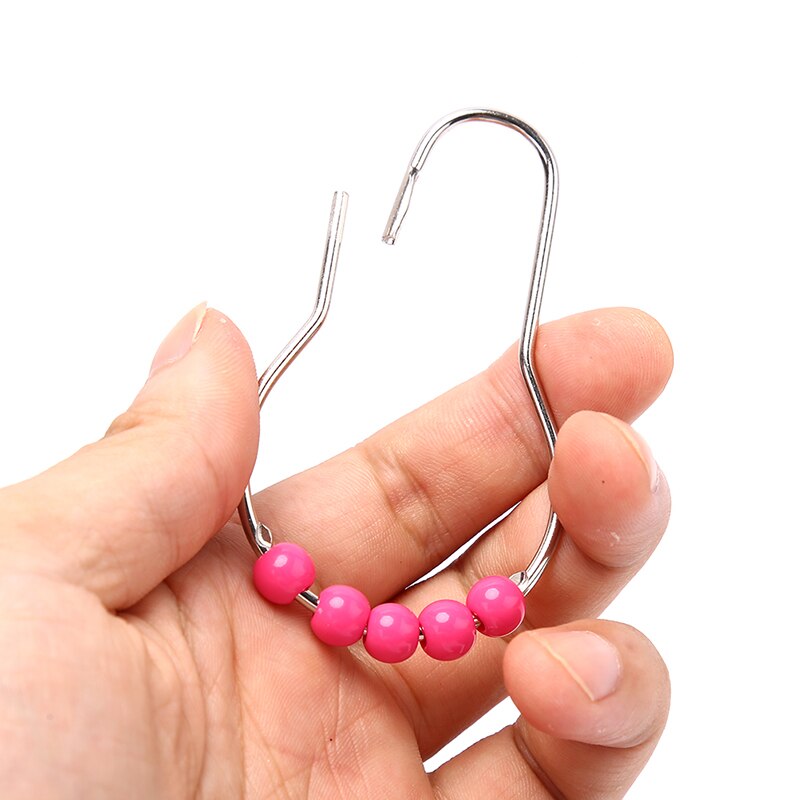12x anillos de Metal de cortina ganchos colgantes cortinas varillas poste gasa anillos de servicio pesado