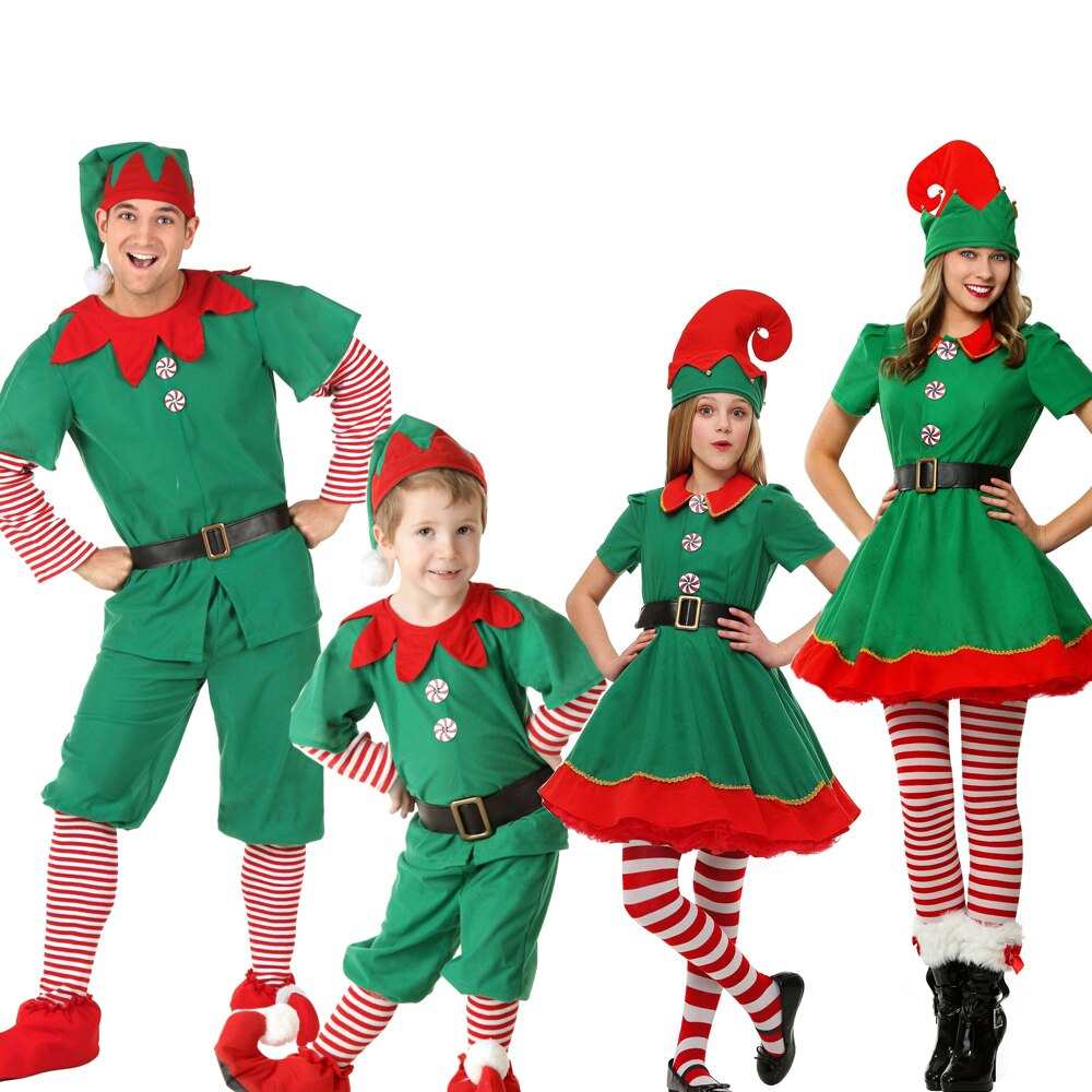 Snailify christmas outfitgirls tonttu puku perhe joulupuku vanhempi lapset naisten joulupuku
