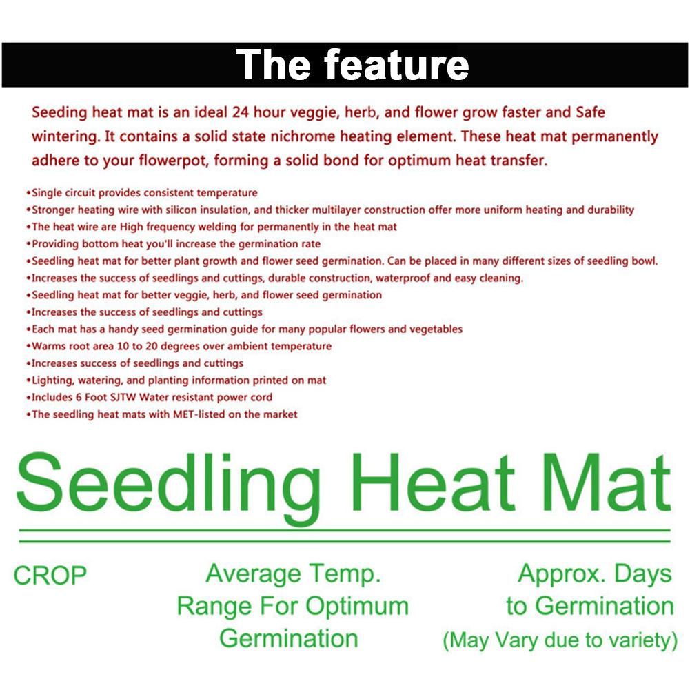 Sadzonka mata grzewcza wodoodporna trwała stacja kiełkowania ciepła hydroponiczna poduszka elektryczna robić wewnątrz ogrodnictwo w domu 30x10w 30E