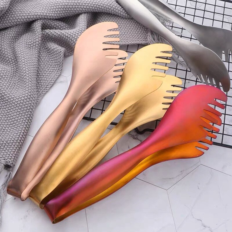 Stainless Steel Food Tongs Portable Bread Clamp Sa... – Vicedeal
