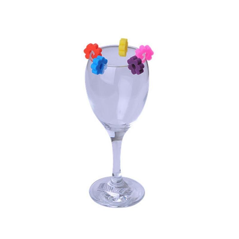12 stk silikone glas tuscher vin kop etiket mærke kop identifikator fest kop tegn tilfældig farve og stil