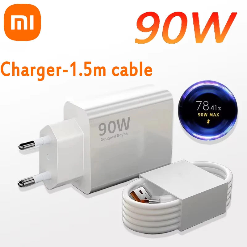 Xiaomi Originele 90W Oplader Snel Opladen Quick USB Type-C Oplaadkabel EU Charge Adapter Voor Xiaomi 15 14 Ultra Redmi Note 13: YELLOW