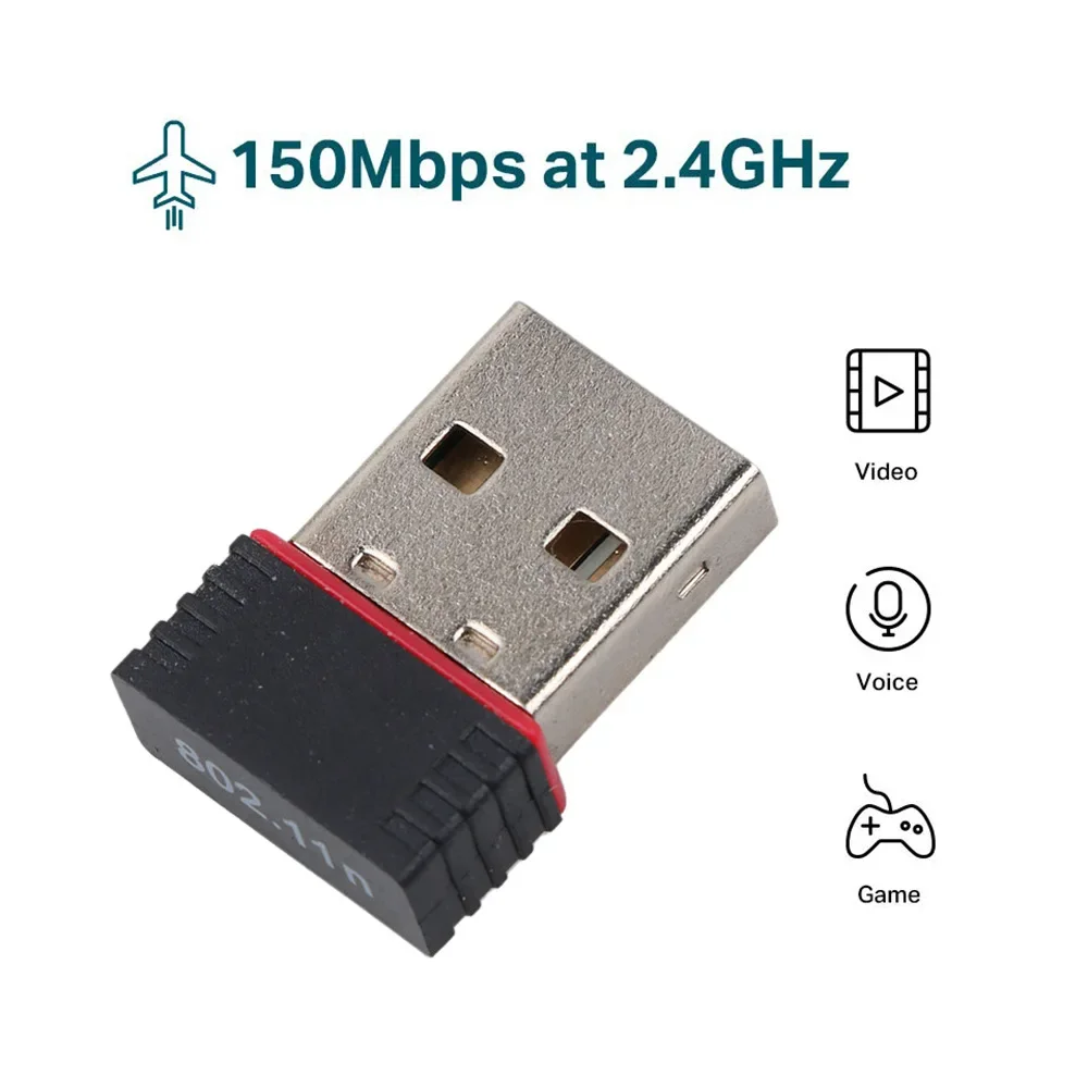 RTL8188 150 Mbit/s Mini-USB-WLAN-Adapter für Raspberry Pi, kabelloser Netzwerkkarten-Adapter, WLAN-Dongle für Desktop-Laptop, PC, Windows: Default Title