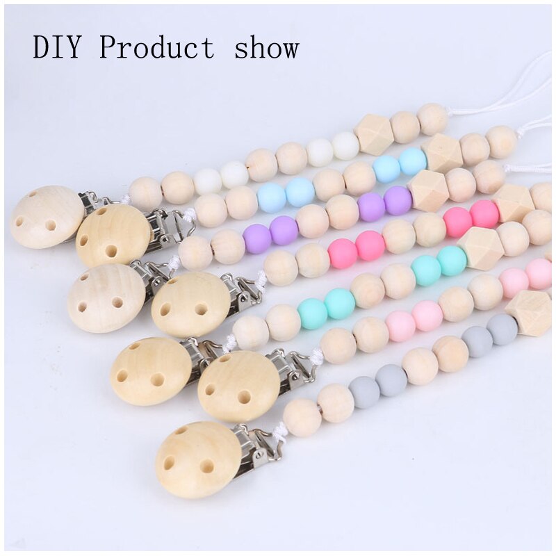 10pcs/lot Wooden Baby Children Pacifier Holder Clip Infant Cute Round Nipple Clasps For Baby Product