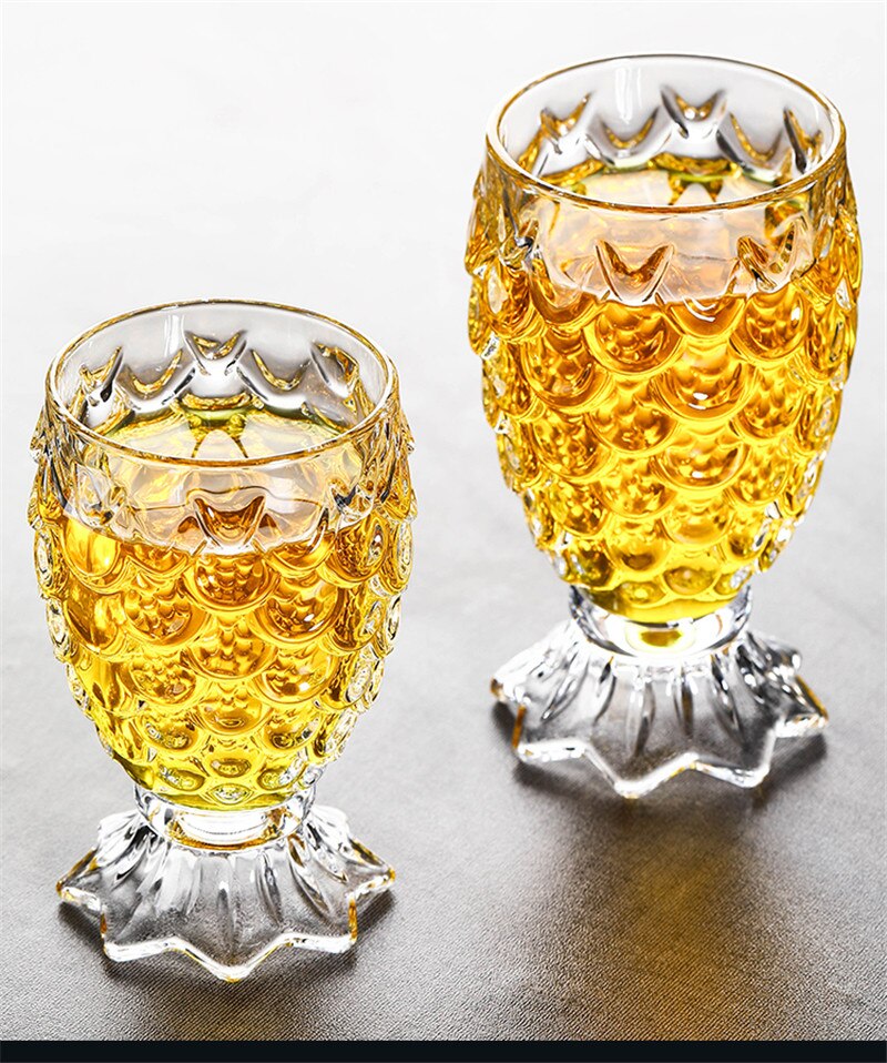 Verre à bière en cristal clair ananas en forme de verres à whisky