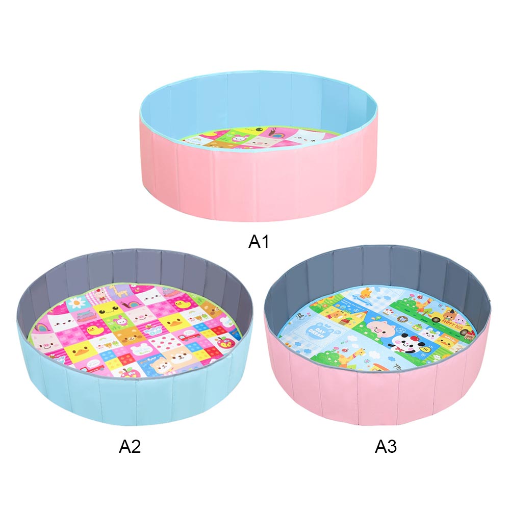 Children Inflatable Folding Pool Infants Playpen For Baby Fence Game Indoor Ocean Balls Pool Ocean with Basket Safe Play Mat