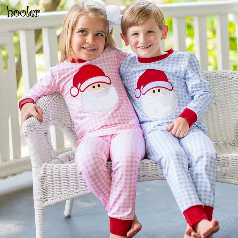 Weihnachten Kleidung freundlicher Baby Jungen Mädchen Weihnachten Santa Plaid Spitzen + Hosen Pyjama Nachtwäsche Boutique freundlicher Kleidung vestaglia Tussi