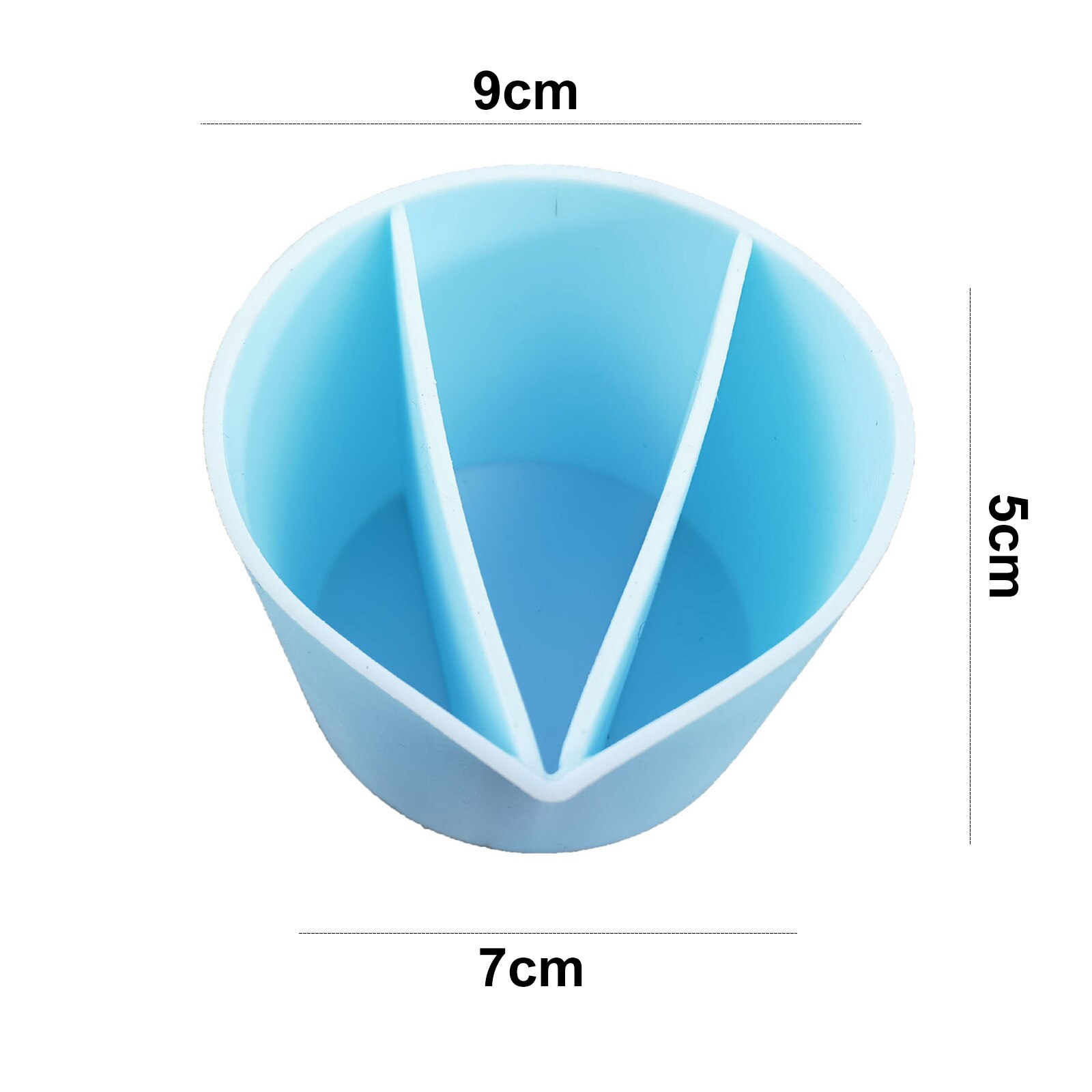 Silicone Epoxy Resin Mixing Cups DIY Epoxy Resin Distribution Measuring Cup Tools for Jewelry Making Painting Color Mixing Cup: 3 slots Blue