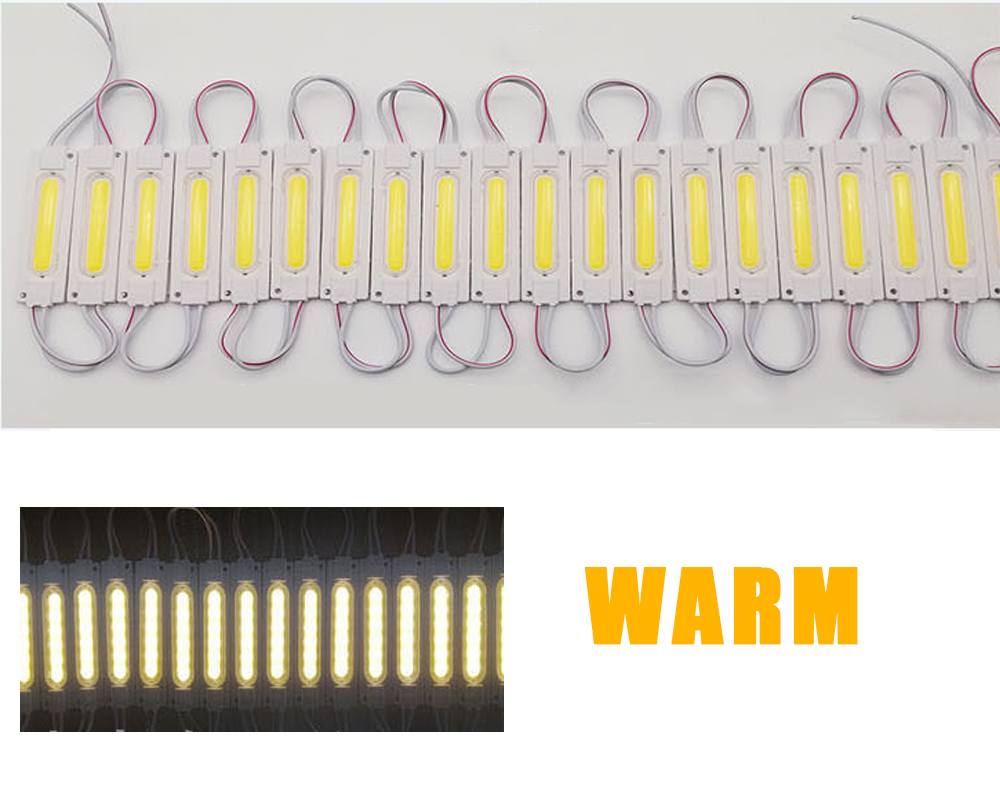 20er-Pack 12V LED Kolben-Modulleuchte, superhell, gelb, blau, rosa, eisblau, Farbe IP65, wasserdicht, für Werbegeschäft, Dekorlampe: Warmes Weiß