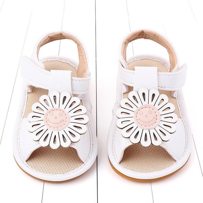 Chaussures de princesse en cuir PU pour bébé fille de 0 à 18 mois, avec fleurs, semelle souple, premiers pas, printemps et été