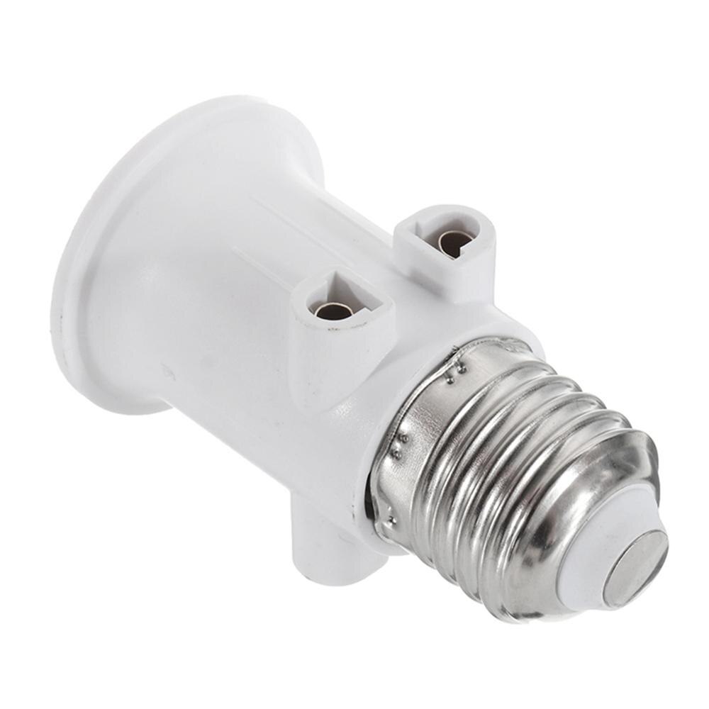 Ac100-240v 4a pbt brandsikker  e27 pære adapter lampeholder sokkel med eu -stik belysningstilbehør: Hvid