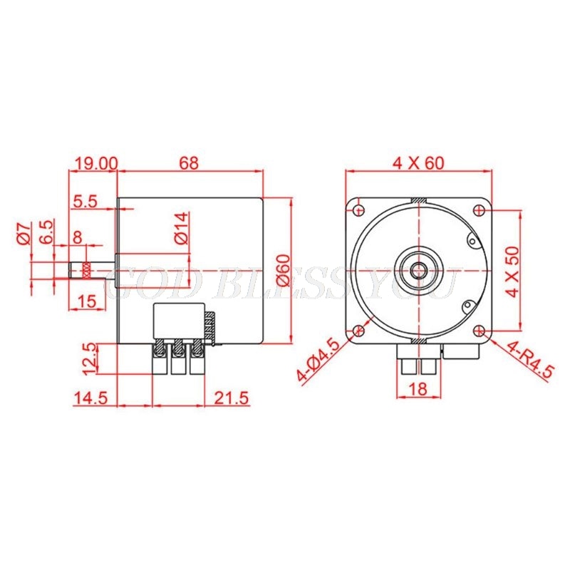 68KTYZ 28W Low Speed Synchronous Motor AC 220V 2.5-110r/min Permanent Magnet Small Gear Motors Kit