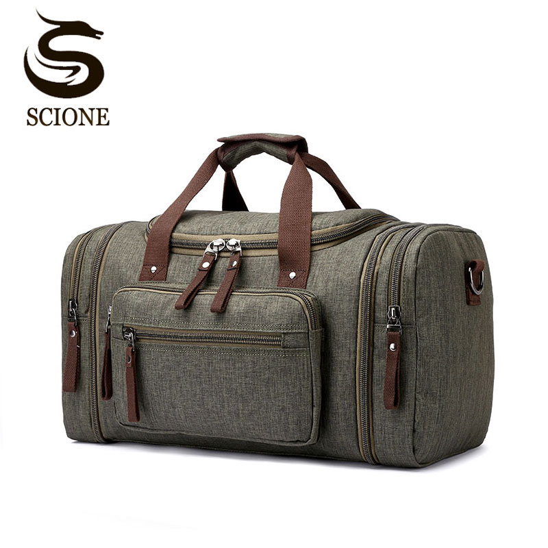 Scione bolsas de equipaje a prueba de agua, bolsos de lona de viaje de gran capacidad para hombre, bolsos de informales para la noche y el fin de semana, bolso grande de hombro